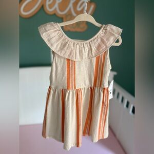 C&A 2T girls striped cotton bow back dress